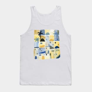 East Watercolor Abstract Townscape Tank Top